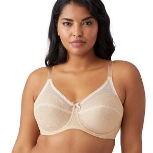 Wacoal Retro Chic Full Figure Underwire Bra | Nude Lace | Sz 44DDD